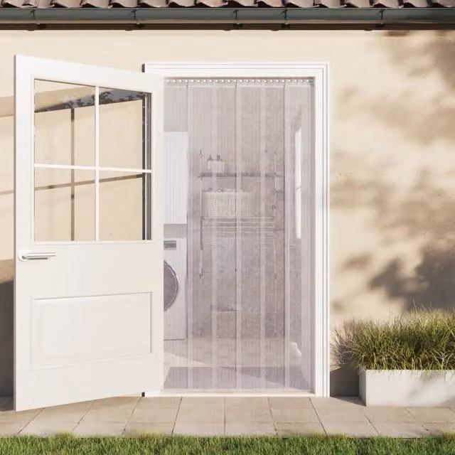 Tenda per porte trasparente vidaXL in PVC con strisce termoisolanti e fonoassorbenti, L: 30 cm x Lunghezza: 25 m