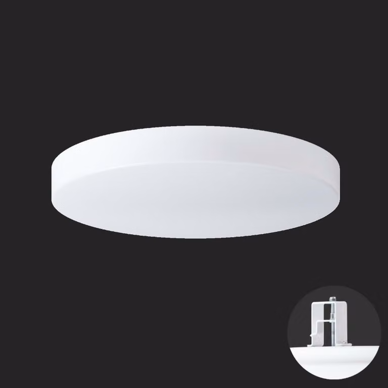 OSMONT DEL68671 DELIA V3 apparecchio da soffitto/parete in plastica per montaggio a semi-incasso bianco IP44 4000 K 49W LED combinazione di emergenza 3 h