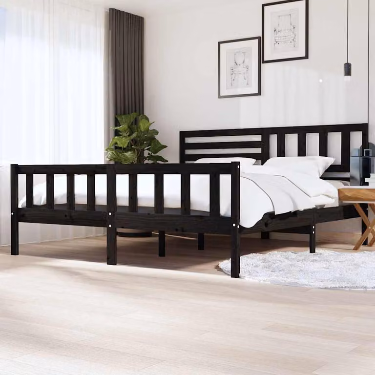 Giroletto vidaXL in legno massello di pino nero L 200 cm x P 200 cm