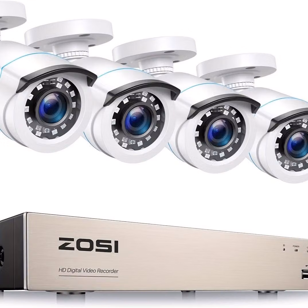Sistema di sicurezza – Telecamera di sorveglianza – Telecamera CCTV – Kit di videosorveglianza – Videosorveglianza – Set da 4 telecamere, risoluzione 1080p – Compressione H.265+ – Visione notturna fino a 24 metri