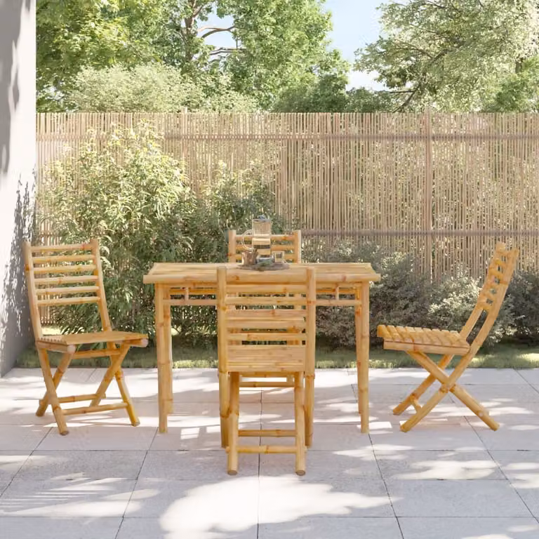 Maison Exclusive - Set da pranzo da giardino in bambù, 5 pezzi