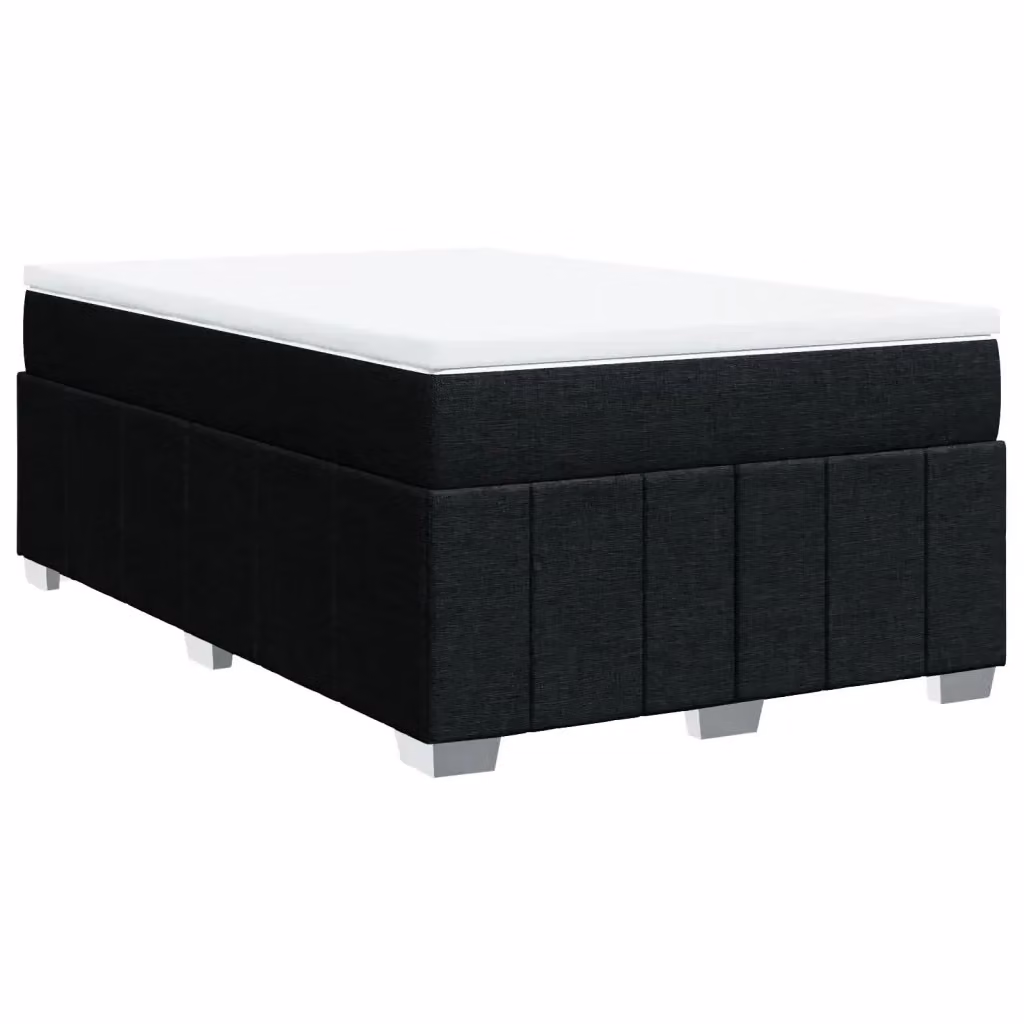 Letto Ibrido vidaXL con Giroletto a Molle e Materasso in Tessuto Nero e Bianco L/P/H: 120 x 190 cm – 2