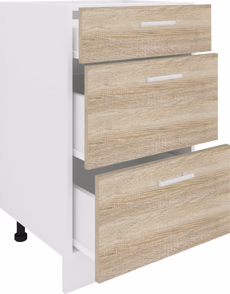 Armadio da cucina | Dimensioni ca. H. 82 x W. 50 x. T. 46 cm | Armadio con tre cassetti | Mobili da cucina - Esilo