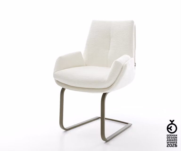 DELIFE cantilever Clea-Flex Bouclé Soft Beige cantilever effetto piatto finitura titanio