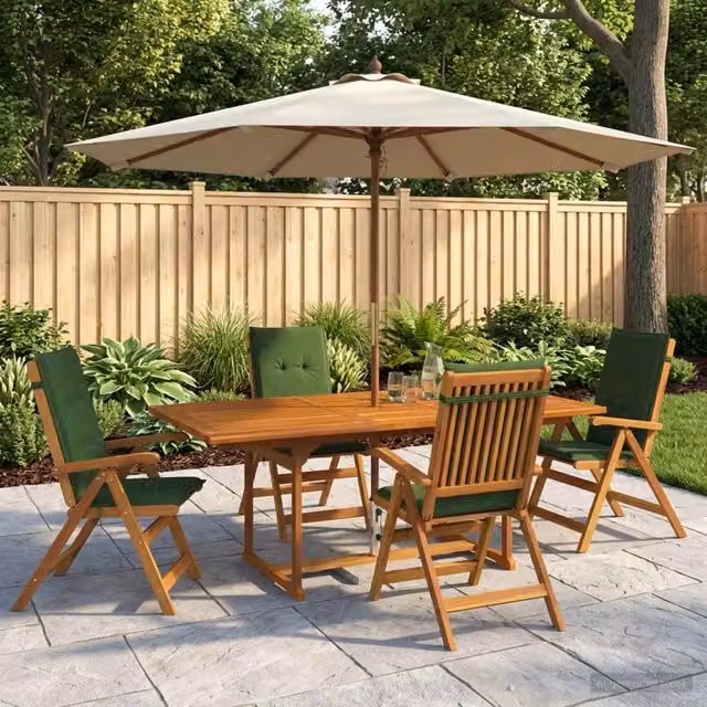 Set da pranzo da giardino vidaXL in legno di acacia naturale composto da 5 pezzi