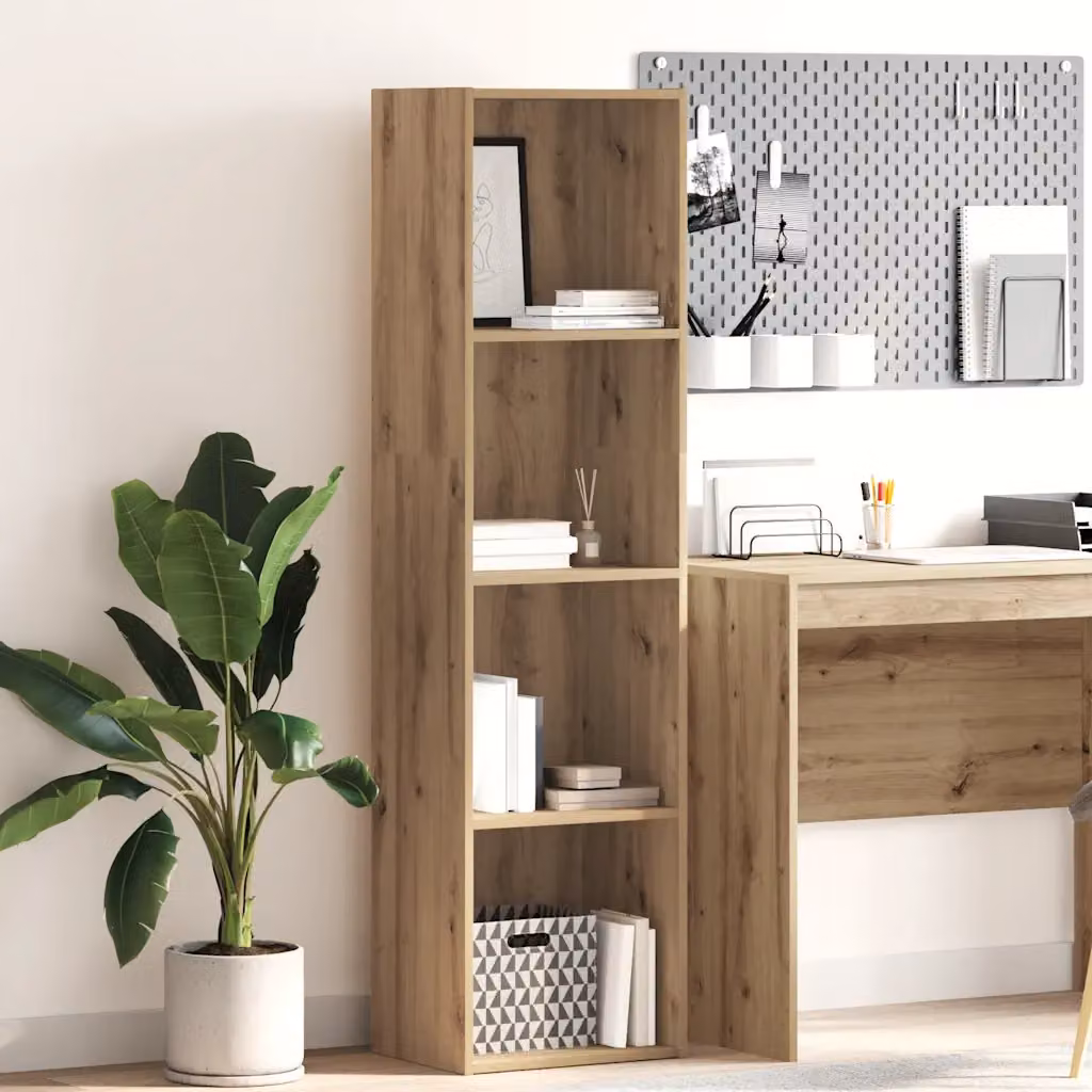 Libreria moderna vidaXL in legno marrone con pannello posteriore, L 40 cm x P 30 cm x H 152 cm