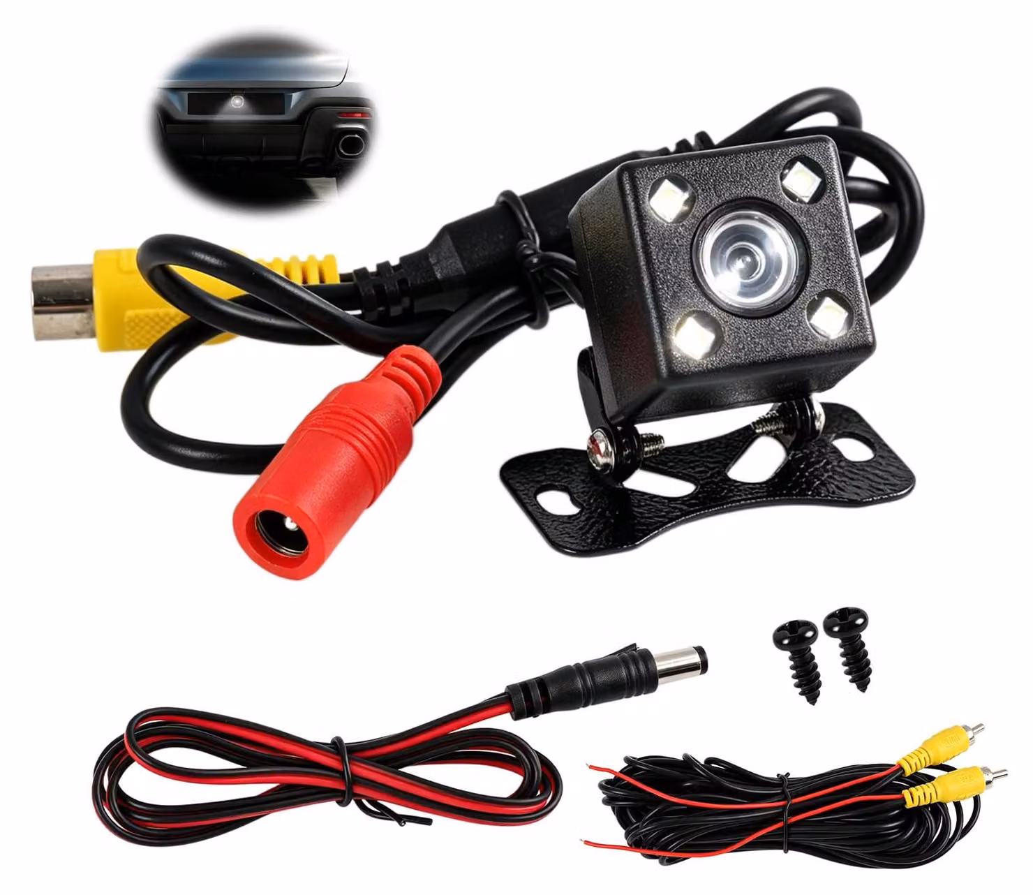 Telecamera per la retromarcia per auto, con risoluzione Ultra HD 1080p, visione notturna e grado di protezione IP68 (resistente all'acqua)