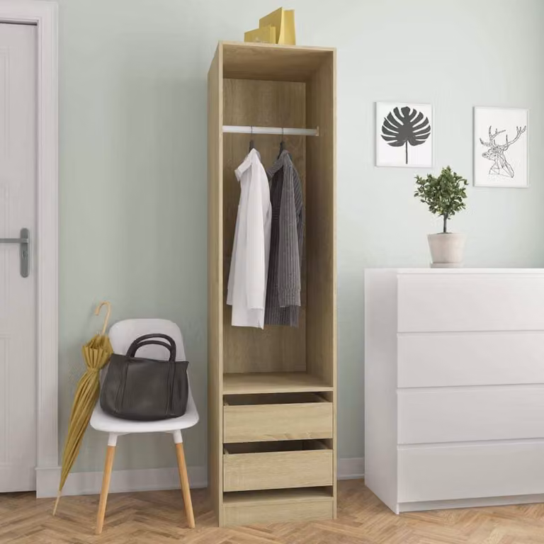 vidaXL Armadio con cassetti in rovere Sonoma 50x50x200 cm - Armadio - Armadi - Armadio a muro - Guardaroba