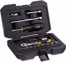 Set di chiavi a bussola Stanley 1/4" da 35 pezzi colore nero STMT828281