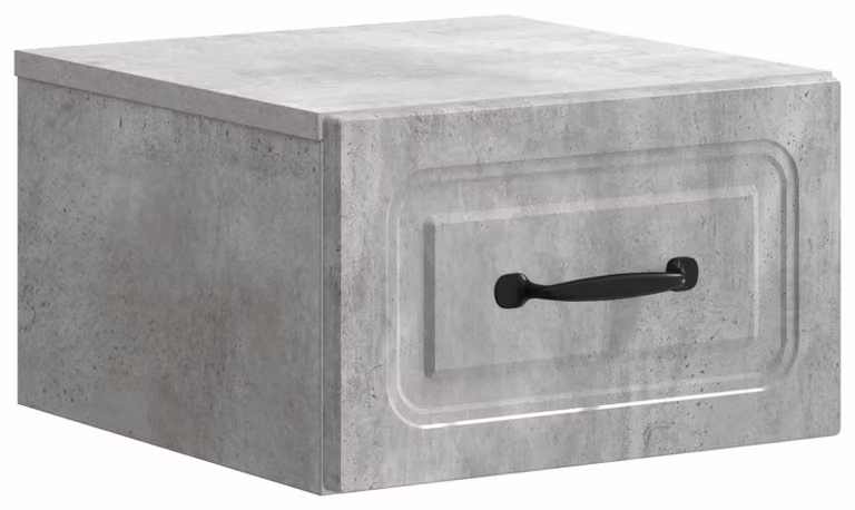 Mobiletto da notte a muro Grigio Cemento 34,5 x 33 x 20 cm