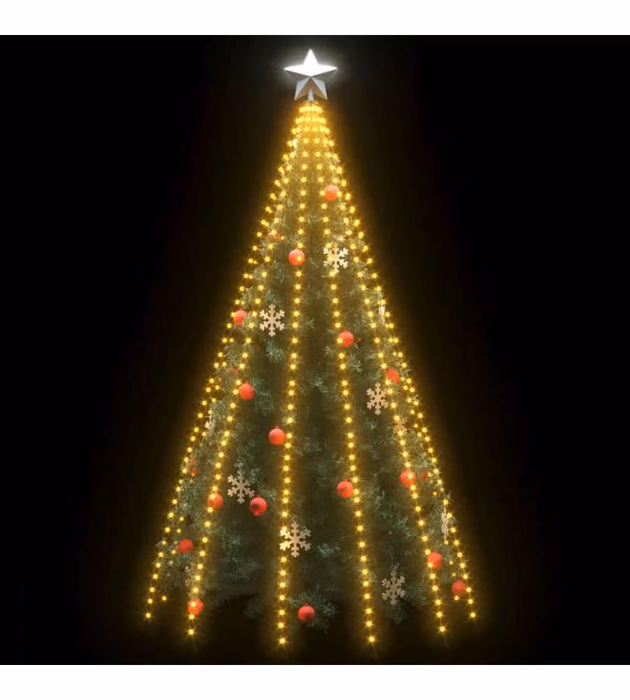 Rete di Luci per Albero di Natale vidaXL con 500 LED Bianco Caldo, Lunghezza: 500 cm – 2