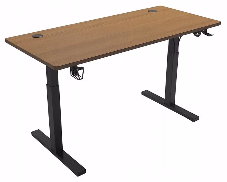Scrivania - Tavolo 140x60x72 cm - Scrivania da ufficio marrone - Postazione di lavoro - Tavolo per l'home office - regolabile in altezza