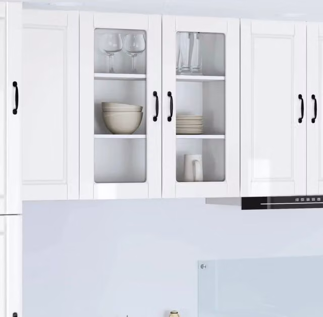 Armadio da cucina a parete vidaXL Bianco Lucido con scaffale e ante a battente L/P/H: 80 x 31 x 80 cm