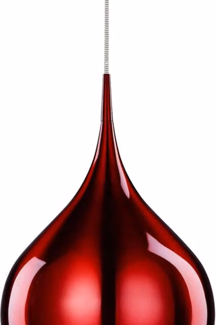 Lampada a sospensione moderna SEARCHLIGHT in alluminio rosso con luce E27 e altezza regolabile