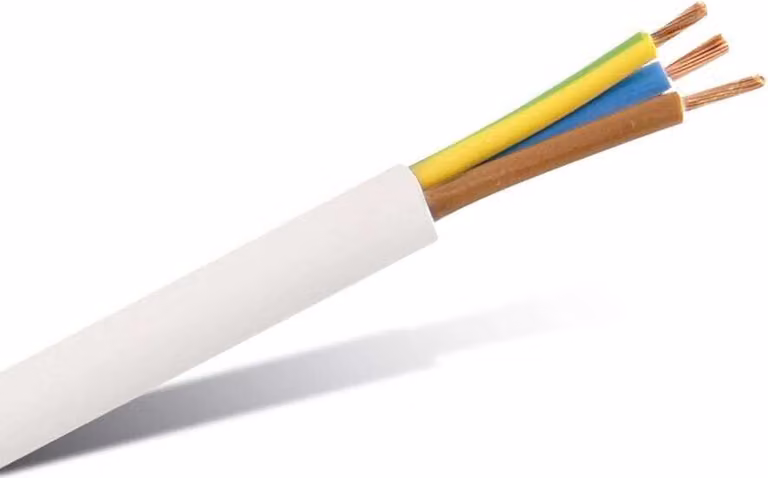 Cavo Elmat in PVC H05VV-F 3Gx1,5, bianco, anello, 50 m