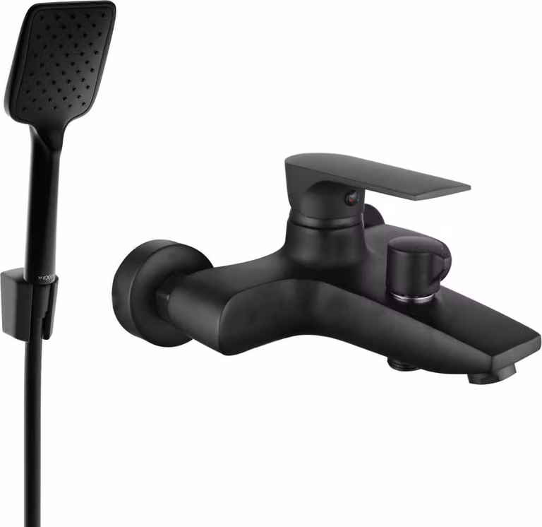 Mexen Axel R62 rubinetto da bagno con set doccia, nero - 7383R62-70