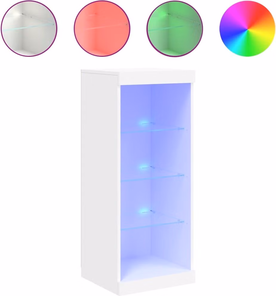 Credenza con Luci LED Bianca 41x37x100 cm