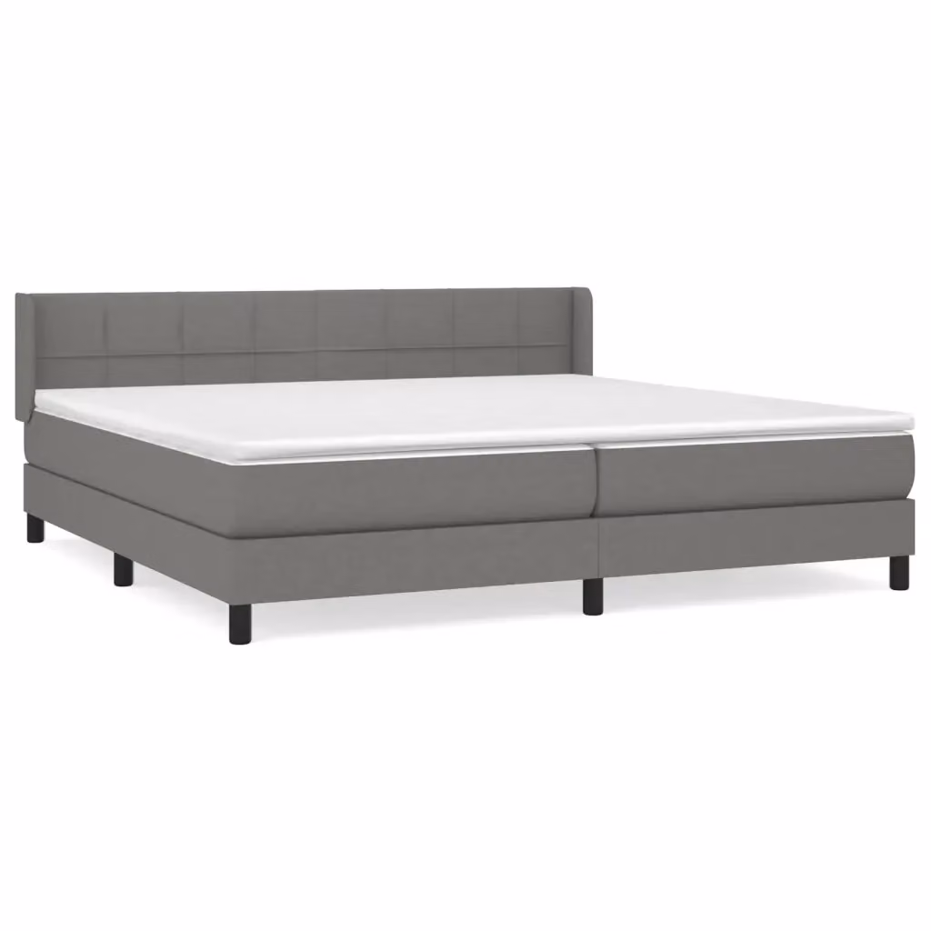 Letto Ibrido vidaXL con Giroletto a Molle e Materasso Grigio e Bianco L/P/H: 200 x 203 x 88 cm – 2
