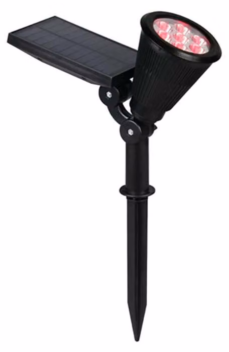 Luce solare a LED RGB, nera, cambia colore, batteria ricaricabile, H 36 cm