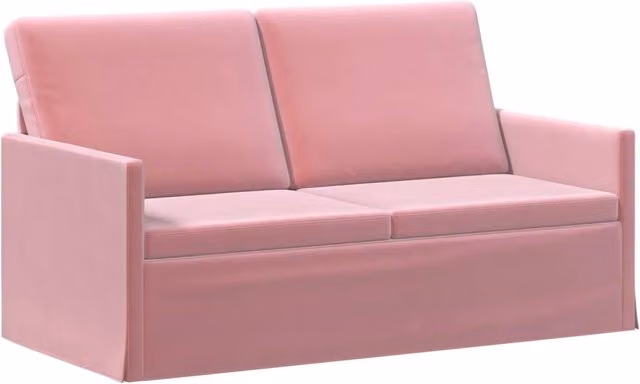Divano a 2 posti vidaXL in velluto rosa con struttura in metallo L: 150 cm, P: 81 cm, H: 82 cm