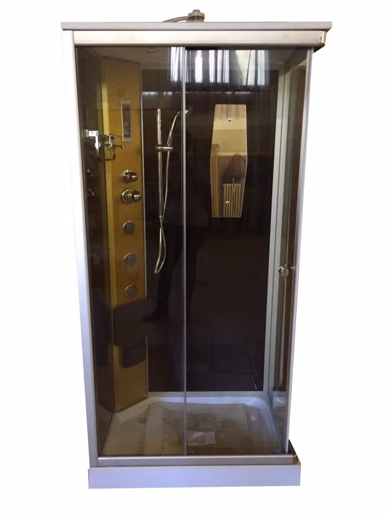 Cabina doccia idromassaggio Portofino Simbashopping con body jets, illuminazione LED e soffione, colore oro, L 100 cm x P 70 cm x H 215 cm – 2