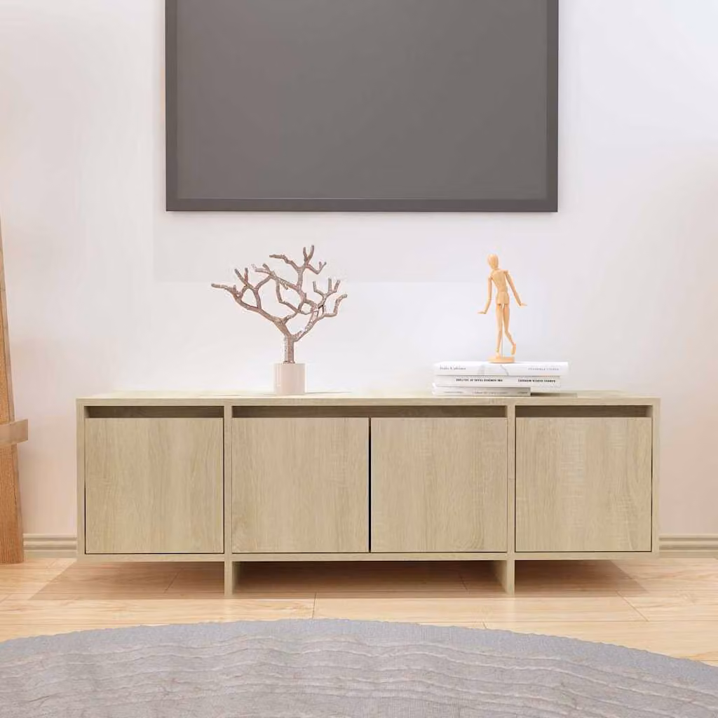 vidaXL Mobile Porta TV Minimalista in MDF Marrone e Beige con Ruote L: 120 cm, P: 30 cm, H: 40,5 cm