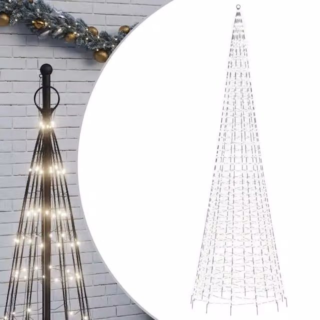 Albero di Natale a LED-Luci decorative natalizie su Asta 1534 LED Bianco Freddo 500 cm