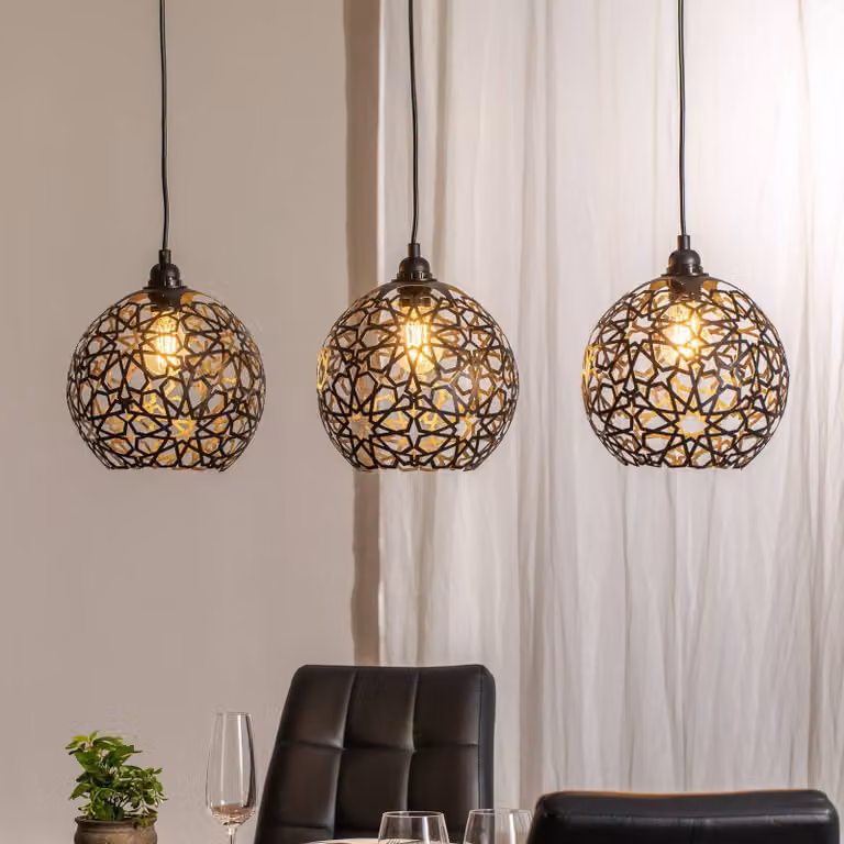 Lampada a sospensione Fellini MR-786 Opviq, dimmerabile, Nero, Soggiorno / Sala da pranzo, Metallo, Moderno, Lampada a sospensione