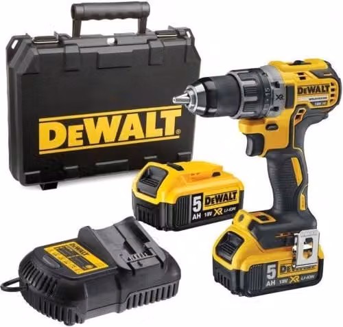 DeWalt DCD791P2 Trapano avvitatore Brushless 18 V con batteria da 5.0 Ah e valigia TSTAK, colore giallo – 1
