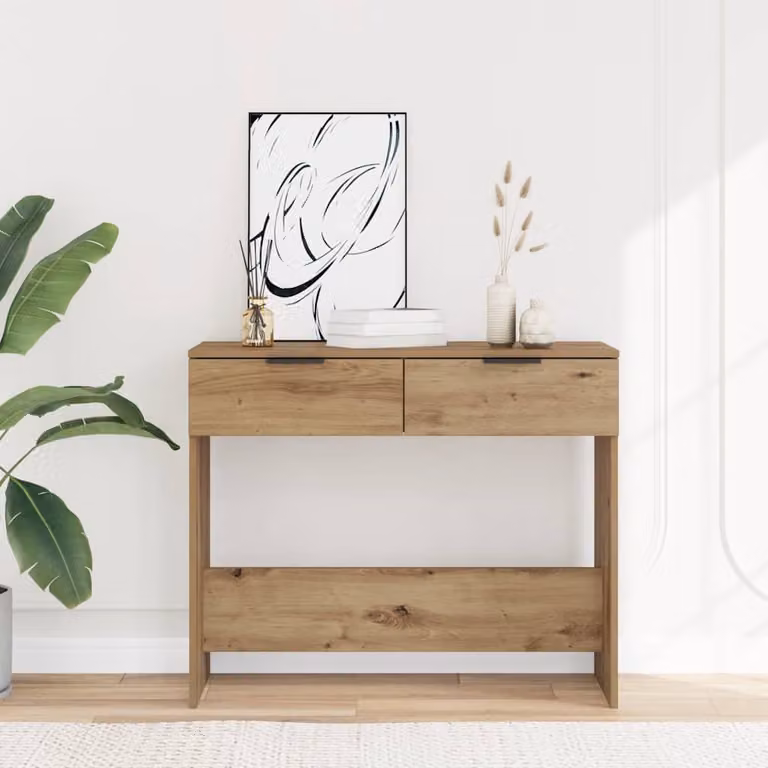 vidaXL Tavolo Consolle Moderno in MDF Laminato Marrone L 90 cm, P 36 cm, H 75 cm