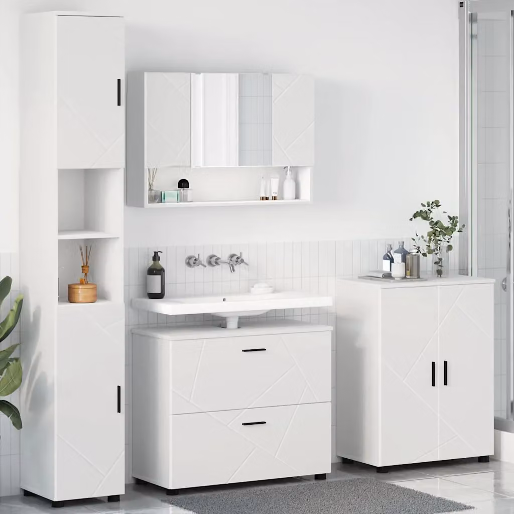 Set di mobili per il bagno vidaXL 4 pezzi Bianco L/P/H: 35 x 30 x 192 cm