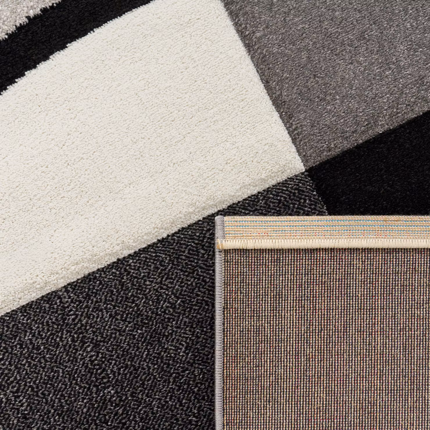 Tappeto moderno Diamora a scacchi nero-bianco-grigio L: 80 cm, P: 150 cm – 5