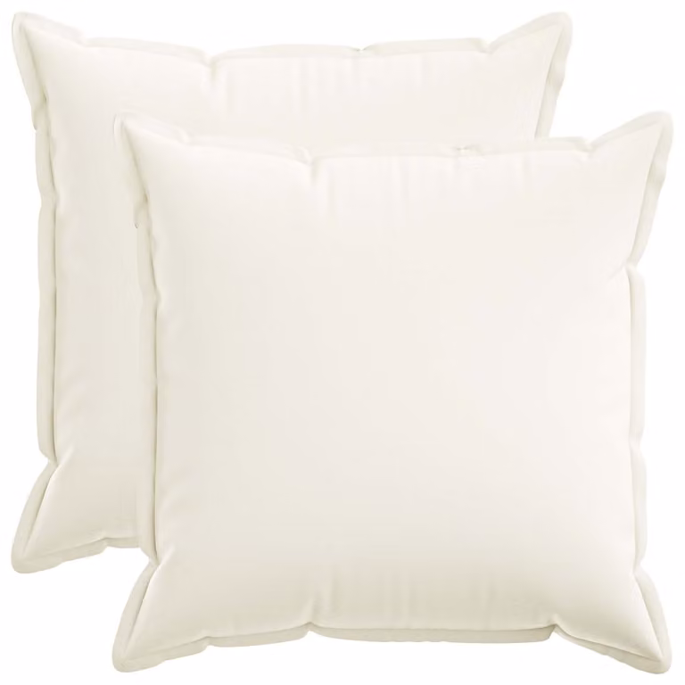 Set di 2 federe vidaXL HOUTEN bianche in poliestere, forma quadrata, 65 x 65 cm