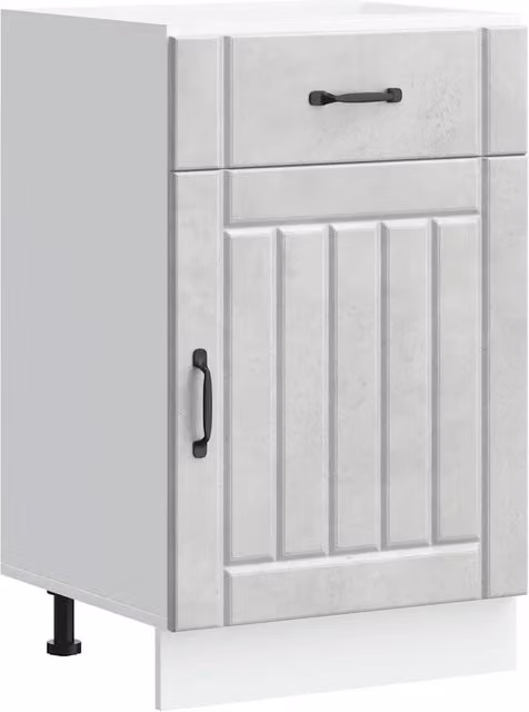 Set di 1 mobile da cucina moderno e pratico con piedi regolabili 50 x 46 x 81,5 cm in legno ingegnerizzato grigio cemento 02_0050076