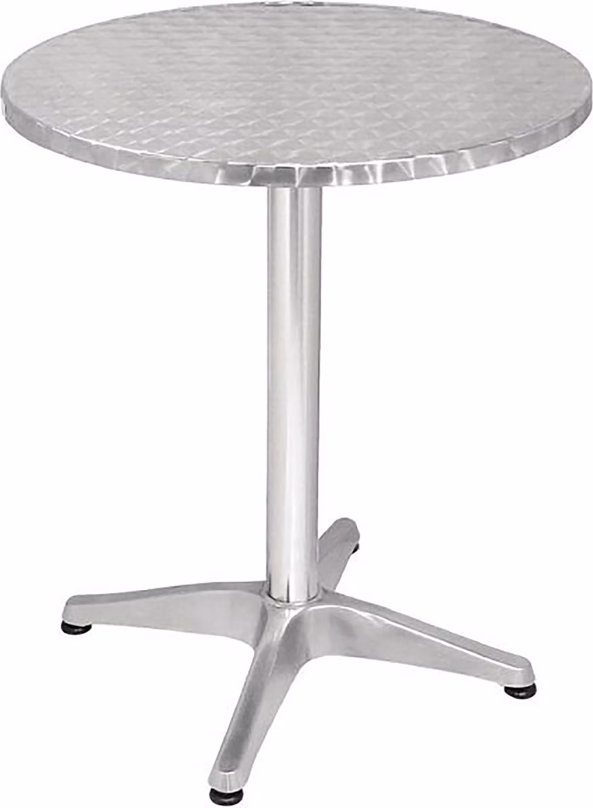 Milani Home - tavolo bar rotondo a colonna, Darcus, 2 posti, alluminio, grigio, 70 x 70 cm