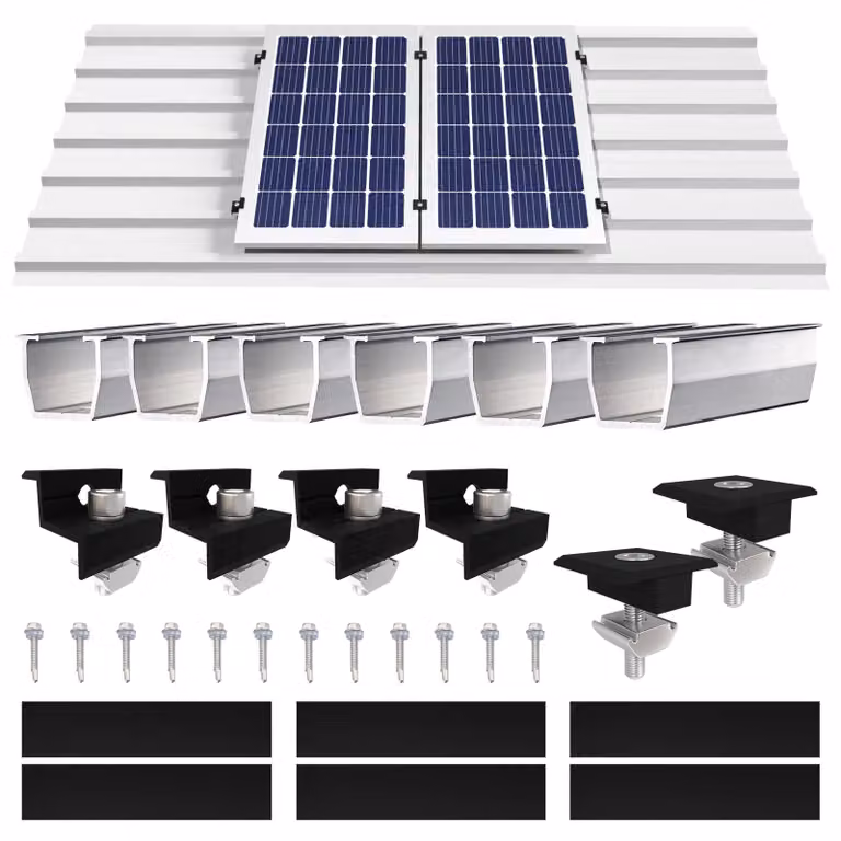 Supporto per pannelli solari, sistema di fissaggio per moduli solari, supporto per moduli fotovoltaici, supporto per pannelli solari per tetti piani