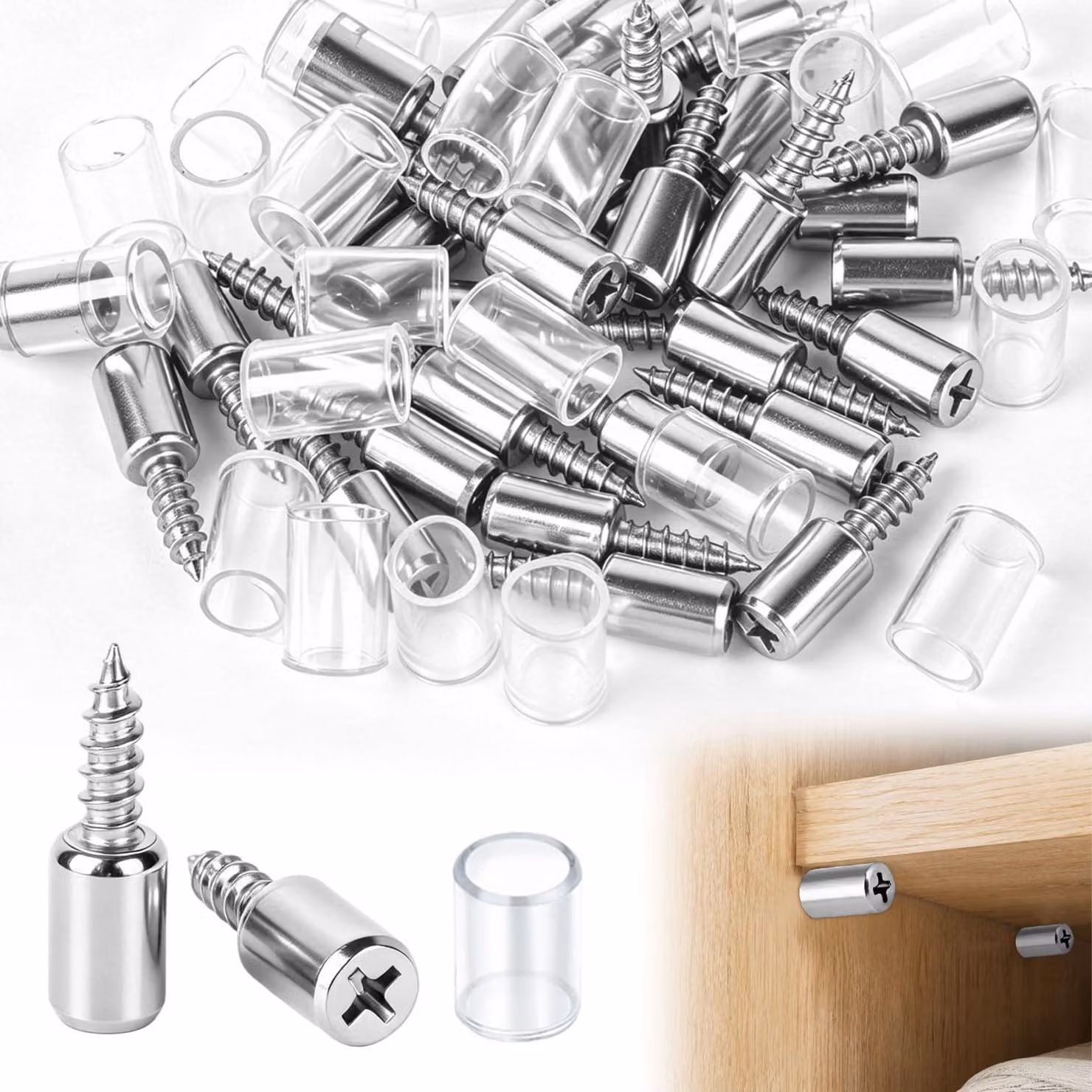 80 supporti per mensole da 7,5 mm, adatti per mensole di armadi