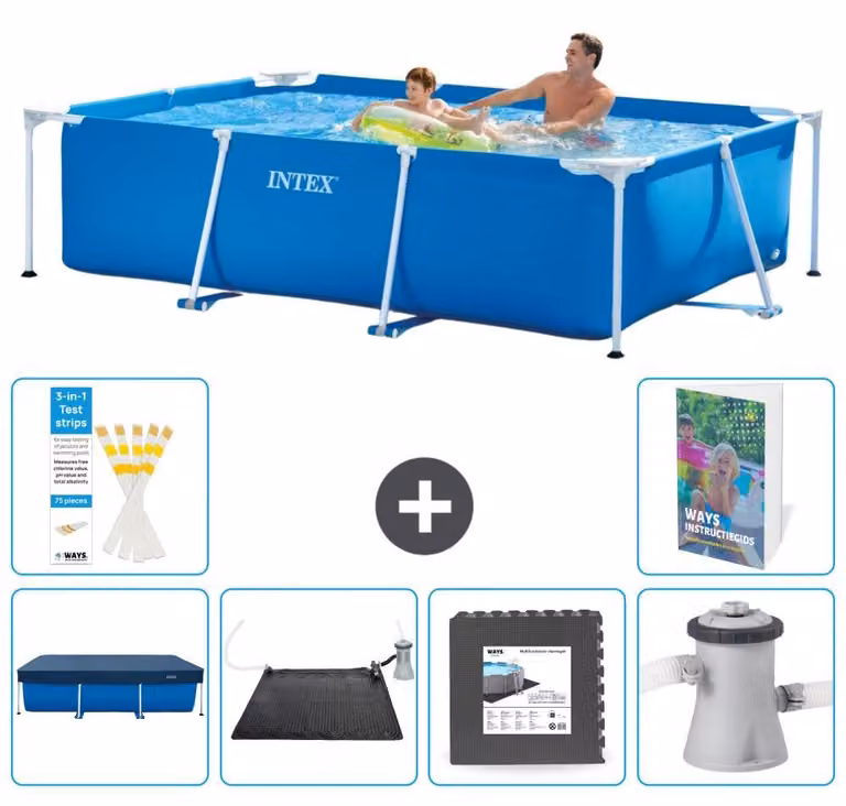 Piscina fuori terra rettangolare - 260x160x65 cm - composta da 5 elementi, modello S21