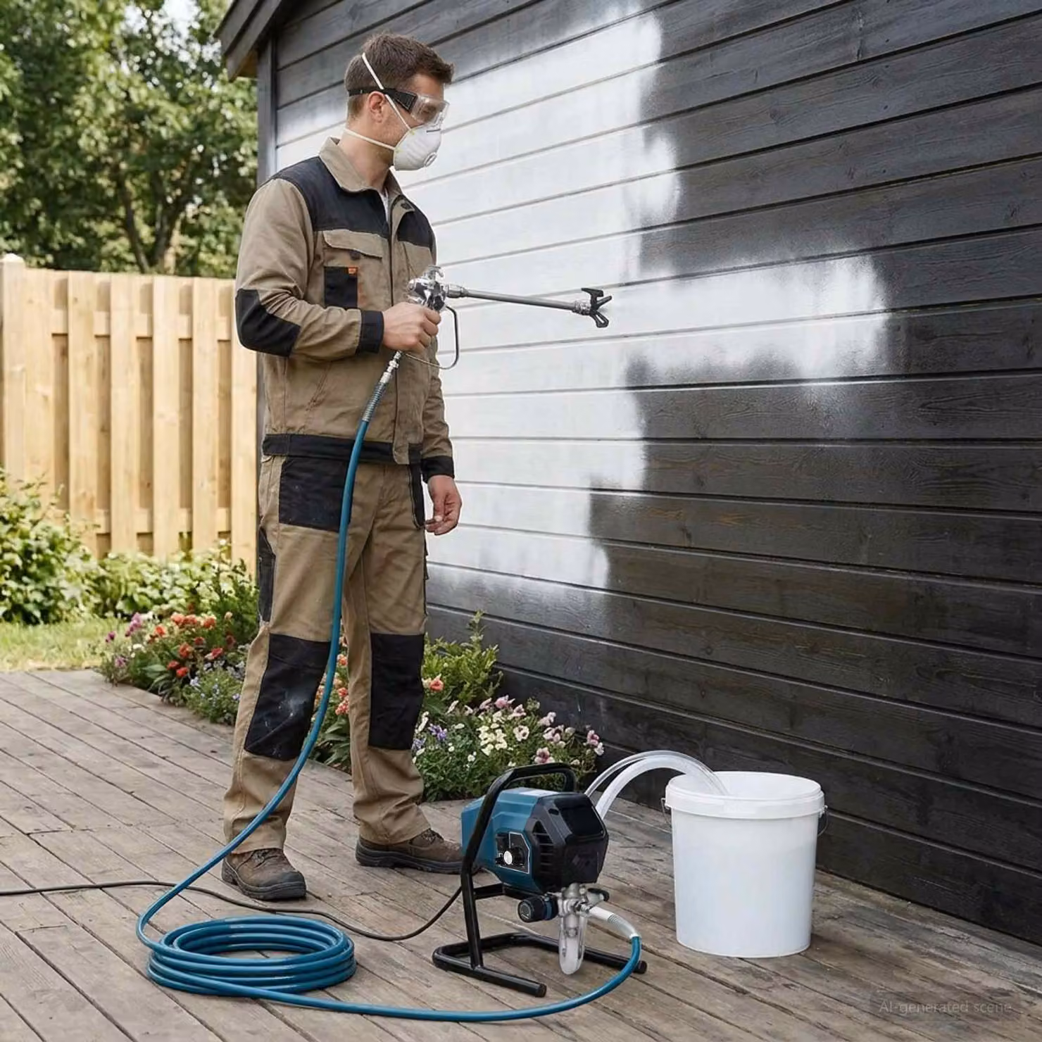 vidaXL Spruzzatore di vernice airless con lancia di estensione Verde e Nero