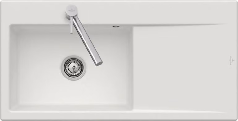Lavello a filo V&B Subway Style 60 Lavello piatto a sinistra, cromato CeramicPlus