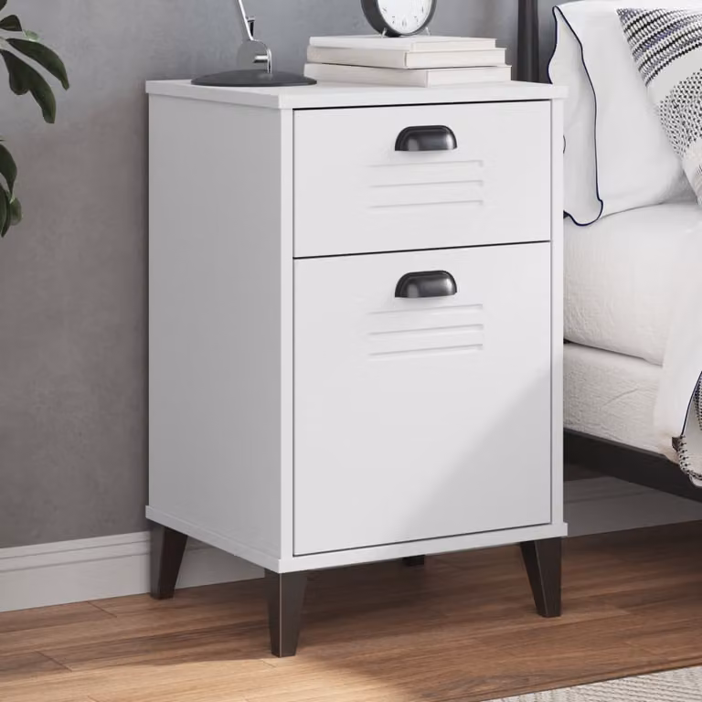 Comodino sospeso vidaXL VIKEN Bianco in legno multistrato e MDF