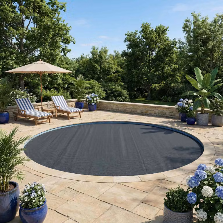 Copertura solare termica per piscina rotonda vidaXL, colore nero, Ø 600 cm