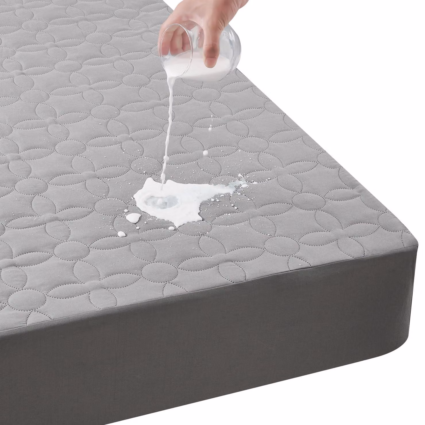 Coprimaterasso impermeabile, grigio, 90x200 cm, silenzioso