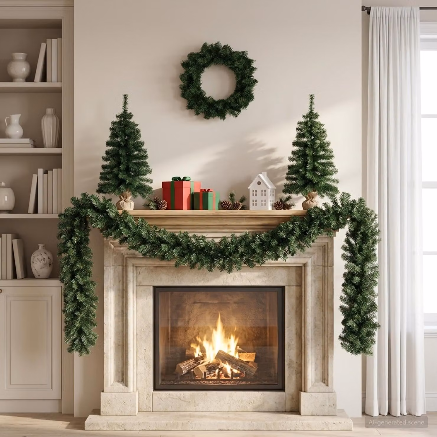 Set di mini albero di Natale, 45 cm, PVC, verde