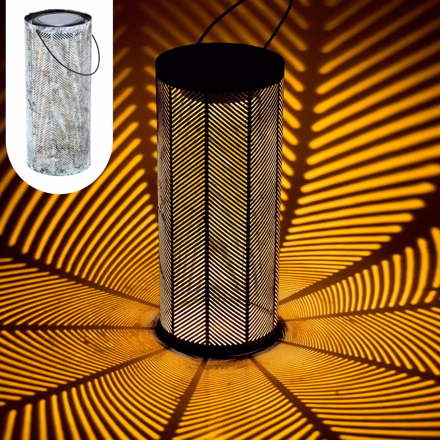 Scandinavo Lanterna solare Lampada solare Decorazione Balcone Giardino Bamba Verde