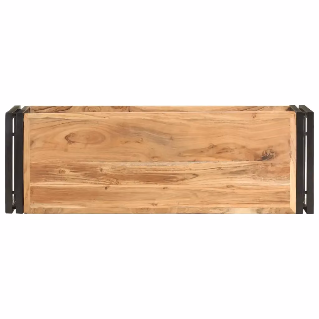 Mobile Porta TV Industrial vidaXL in Legno di Acacia e Metallo, Marrone, L 90 cm x P 30 cm x H 40 cm – 2