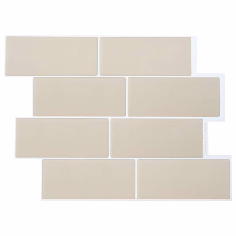 Set di 20 piastrelle effetto subway vidaXL color beige in poliuretano e PET, L: 29 cm, H: 21 cm