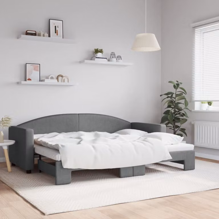 Maison Exclusive - Divano letto estraibile grigio scuro 80x200 cm in tessuto