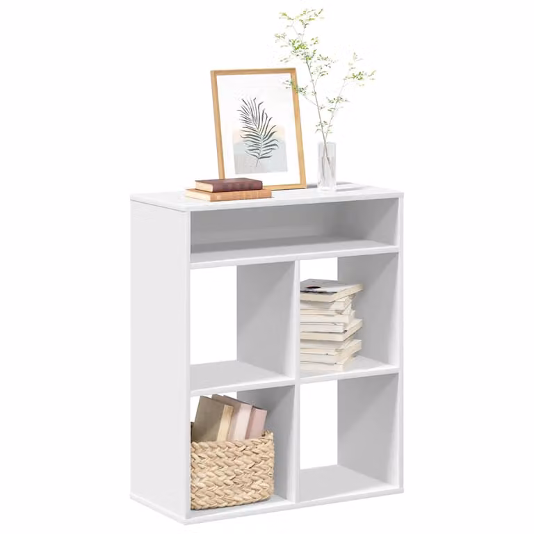 Libreria a parete vidaXL Bianca in Legno e MDF L: 66 cm, P: 31 cm, H: 80 cm