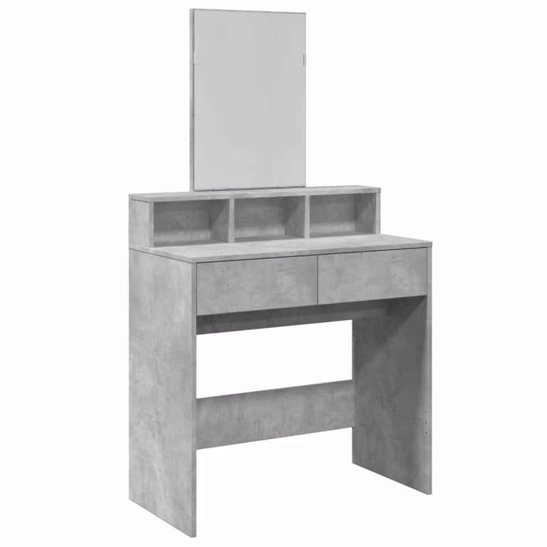 Toeletta con Specchio Grigio Cemento 80x41x144,5 cm